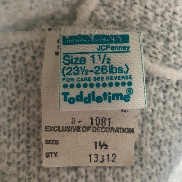 COPY - VINTAGE-TODDLE TIME-PINK & WHITE SWEATER - Picture 8 of 9